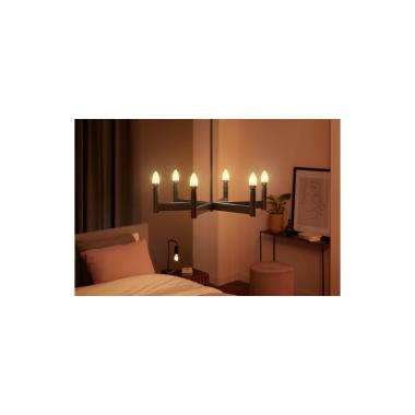 Image of Pack of 2 PHILIPS Hue 4.5W Warm White LED Filament Candle Bulbs