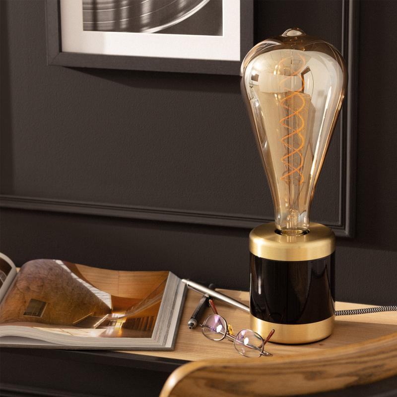 Image of 8W LED Decorative Filament ST115 Squirrel Cage Bulb Amber Big Lemon - Screw Cap