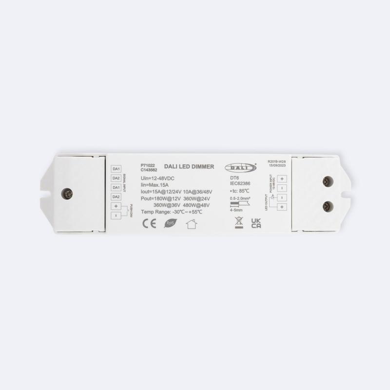 Image of DALI Dimmable Driver for 12 - 24V Monochrome LED Strip with Push Button Compatibility