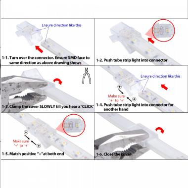 Image of Unsoldered IP66 Hippo Snap Connector to join LED Strips Monochrome