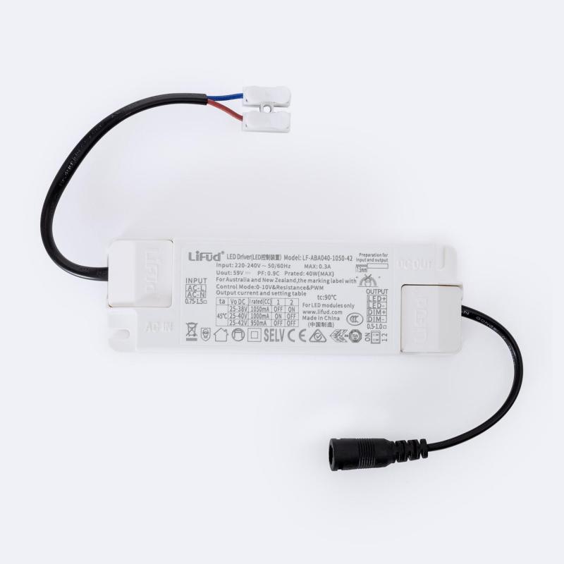 Image of 24-40W Dimmable LIFUD Driver 0-10V 220-240V Output 25-38V 950-1050mA LF-ABA040-1050-42