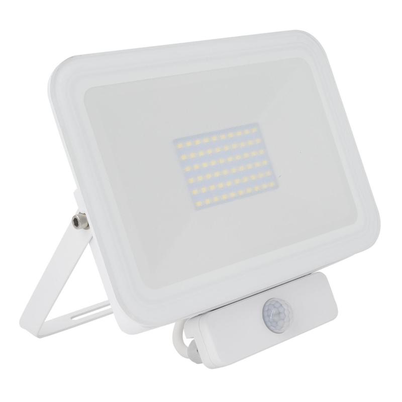Image of 50W LED Floodlight 5000lm Glass IP65 with PIR Sensor