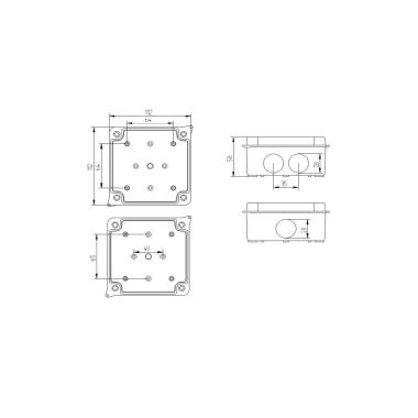 Image of Watertight Junction Derivation Box 113 x 113 x 60mm IP55