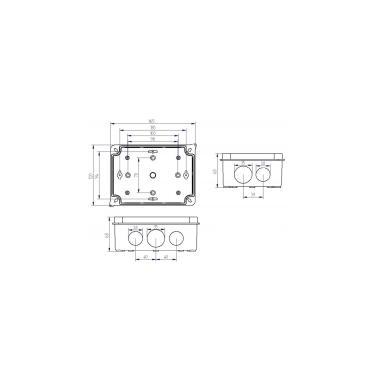 Image of Watertight Junction Derivation Box 165 x 120 x 72mm IP55