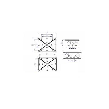 Image of Watertight Junction Derivation Box 230 x 180 x 85mm IP55