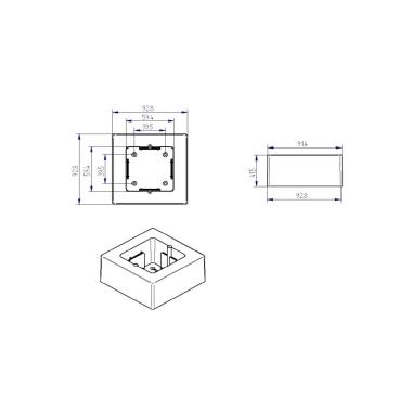 Image of Box for Electrical Mechanism 92 x 92 x 42mm Universal Surface