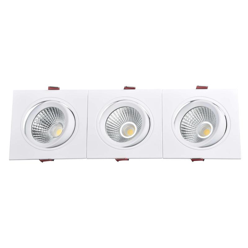 Image of Rectangular 45W Triple COB LED Downlight New Madison Cutout 400x120mm