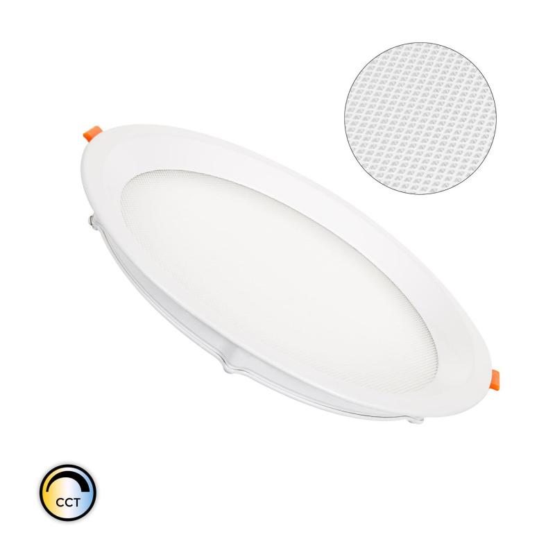 Image of Slim Round 20W Microprismatic Selectable LED Downlight Cutout 205mm LIFUD Driver