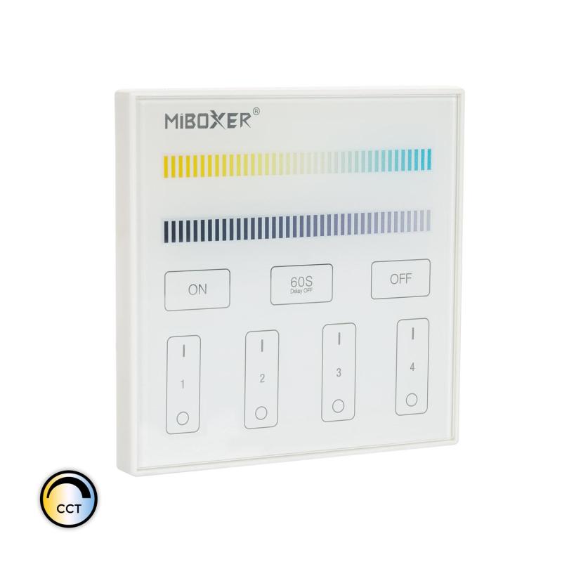 Image of Wall Mounted RF Remote for LED CCT 4 RF Zone Dimmer Mi Boxer T2