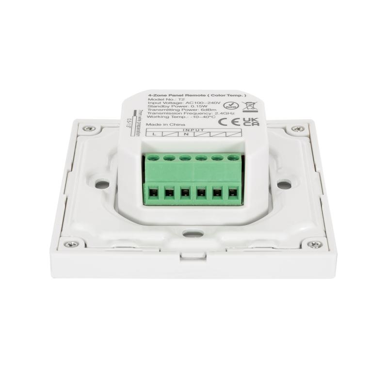 Image of Wall Mounted RF Remote for LED CCT 4 RF Zone Dimmer Mi Boxer T2