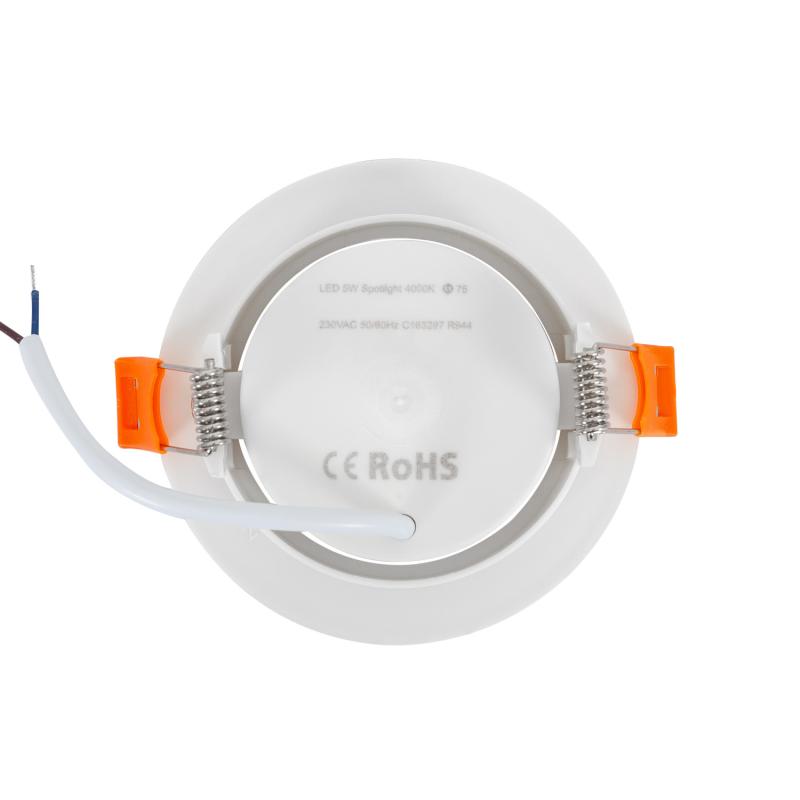 Image of Round Solid 5W COB LED Adjustable Downlight Cutout 75mm