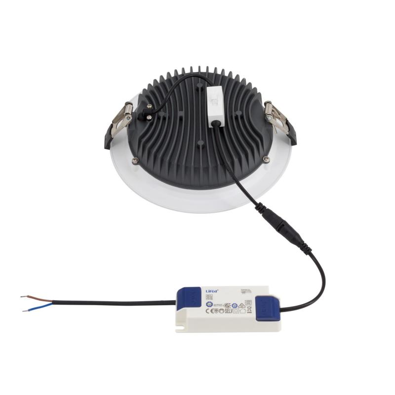 Image of Aero LED IP44 White Round Downlight Ø160mm Cut Out Microprismatic