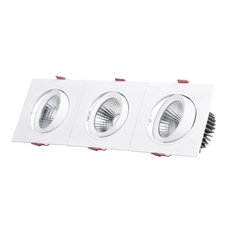 Image of Rectangular 45W Triple COB LED Downlight New Madison Cutout 400x120mm