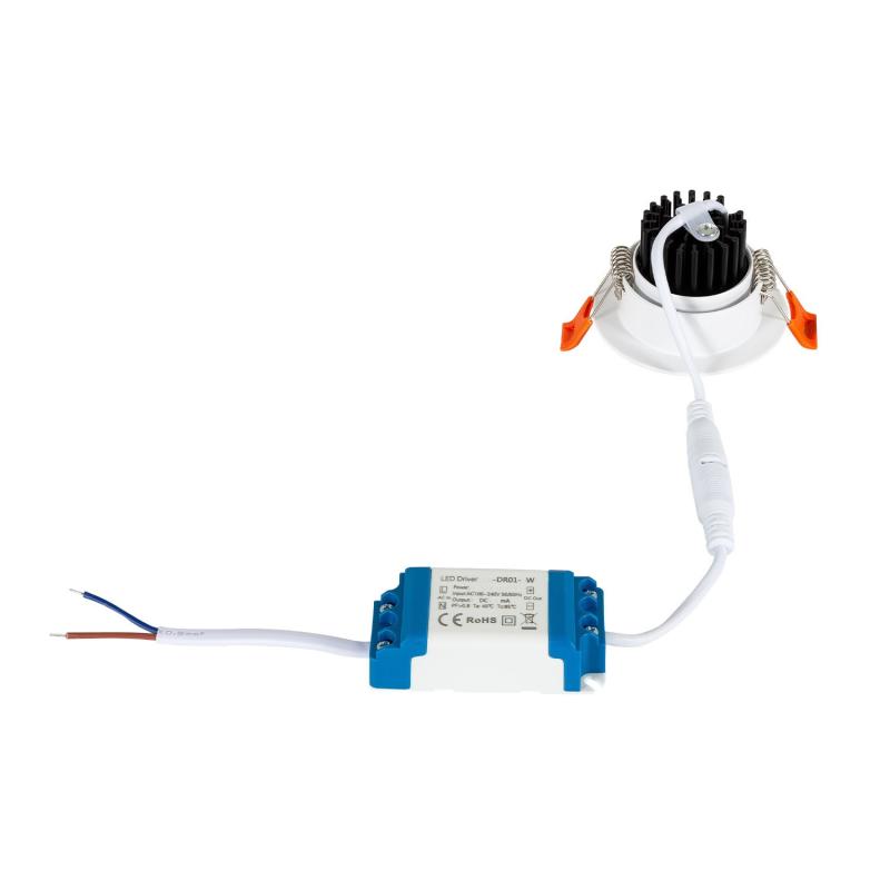 Image of Round 7W Dimmable COB LED Adjustable Downlight Cutout 70mm