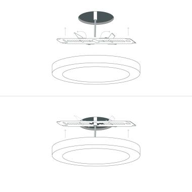 Image of Round 22W LED Flush Ceiling Light Adjustable Cutout 60-160mm