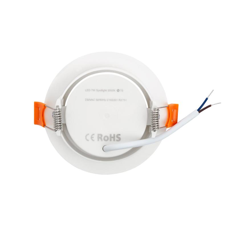 Image of Round Solid 7W Warm White COB LED Adjustable Downlight Cutout 75mm