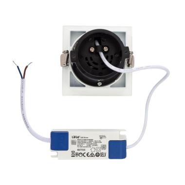 Image of Square 12W LED Adjustable Downlight Sanaqi Cutout 80x80mm with LIFUD Driver