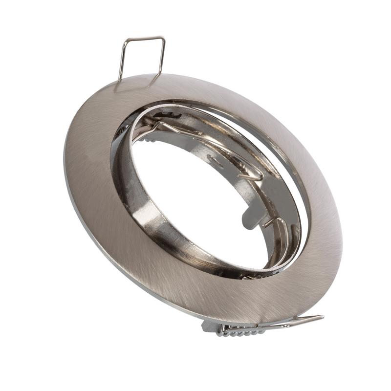 Image of Round Tilting Downlight Bezel Cutout 72mm for a GU10/GU5.3 LED Bulb - Satin Chrome