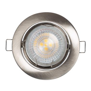 Image of Round Tilting Downlight Bezel Cutout 72mm for a GU10/GU5.3 LED Bulb - Satin Chrome