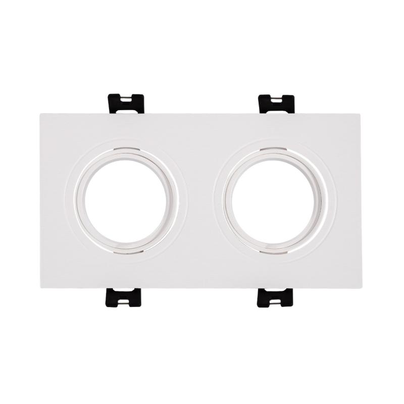 Image of Square Tilting Downlight Bezel Cutout 75x150mm for two GU10/GU5.3 LED Bulbs