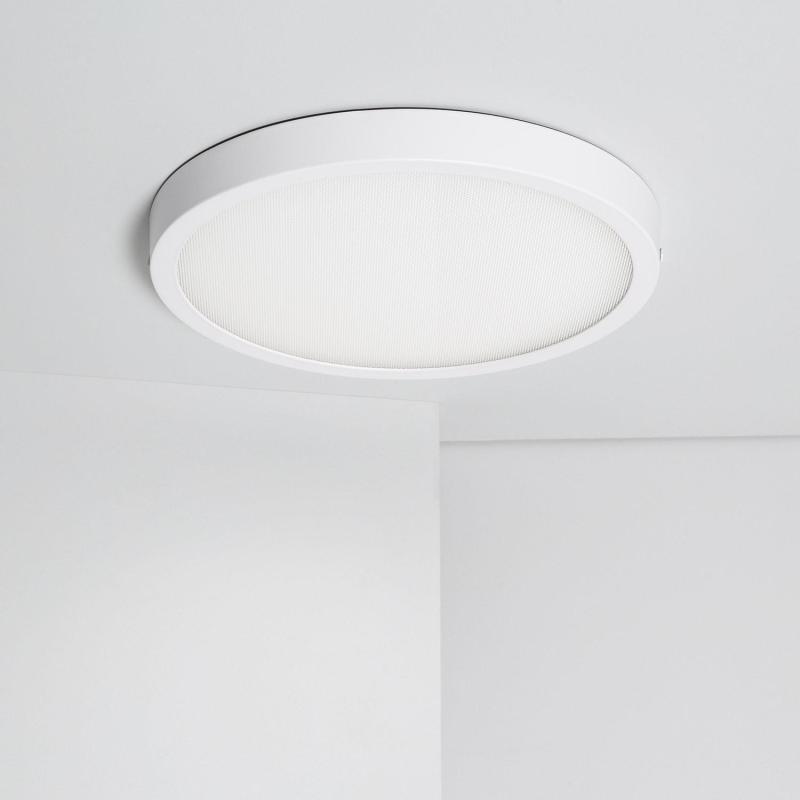 Image of Round Microprismatic 24W Colour Selectable LED Flush Ceiling Light 280mm