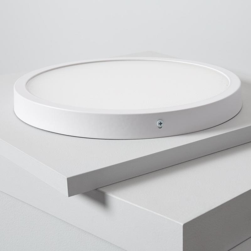 Image of Round Microprismatic 24W Colour Selectable LED Flush Ceiling Light 280mm