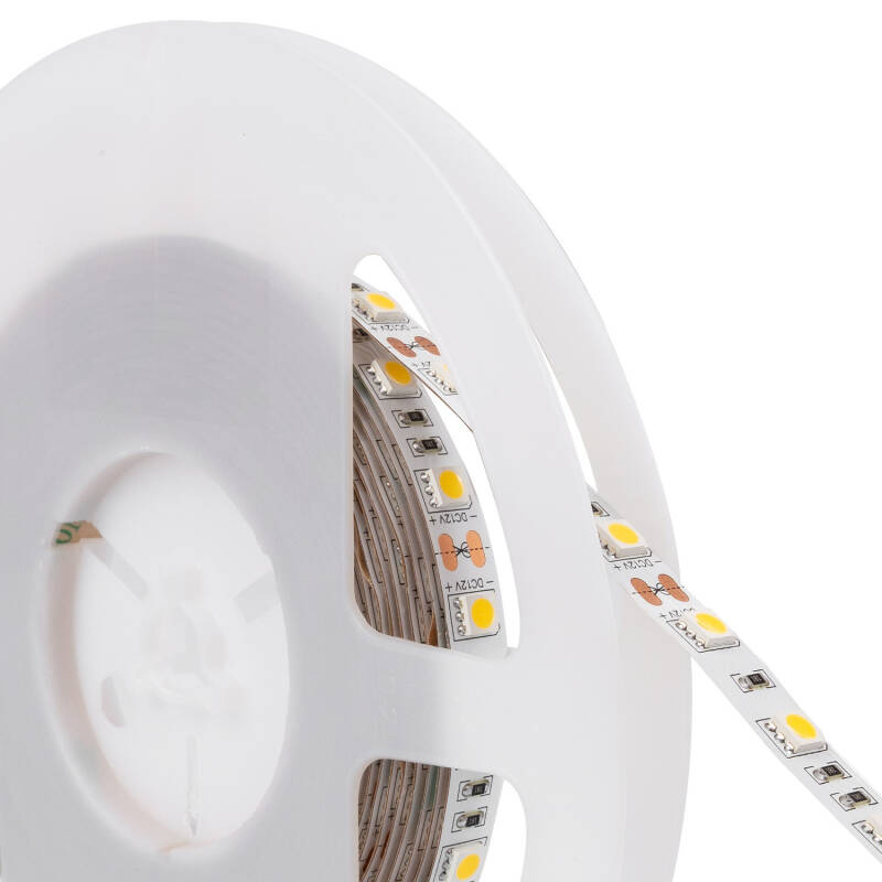 Image of 5m Cool White 12V DC LED Strip 60LED/m 10mm Wide Cut at every 5cm