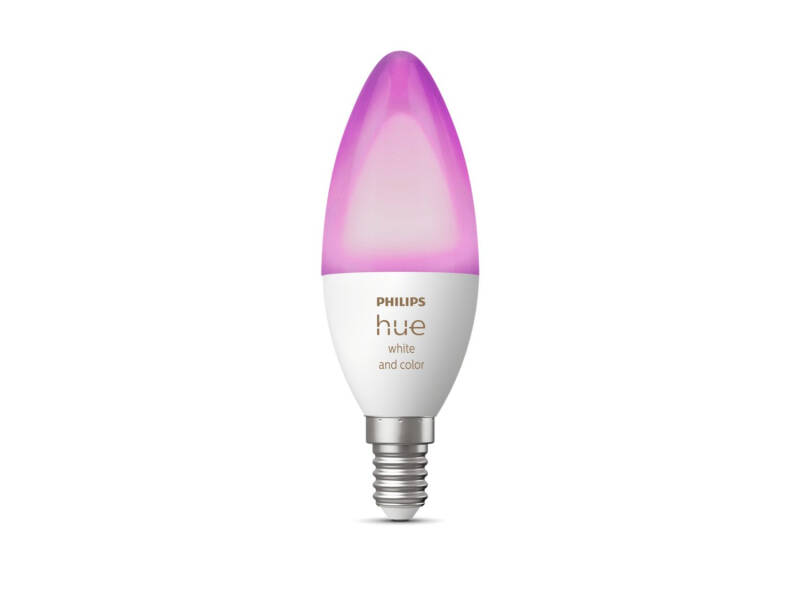 Image of PHILIPS Hue 4W Selectable Colour RGBW LED Candle Bulb - Small Screw Cap