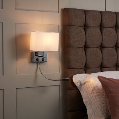 Image of Edit Waldorf Wall Light with LED Reading Light