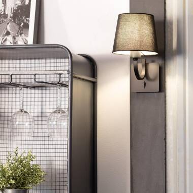 Image of Edit Kuombi Metal Wall Light with Fabric Shade
