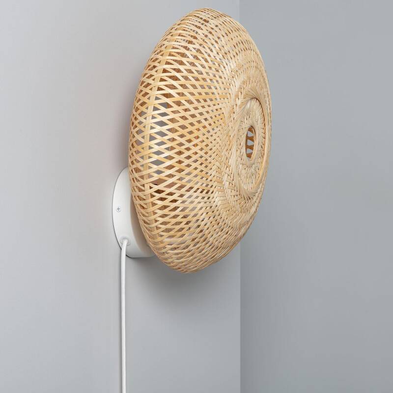 Image of Edit Manen Bamboo Wall Light With Plug