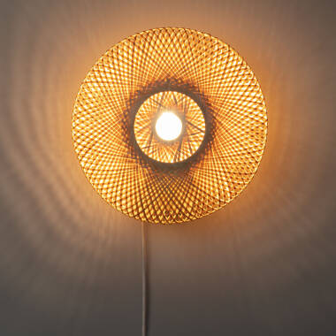 Image of Edit Manen Bamboo Wall Light With Plug