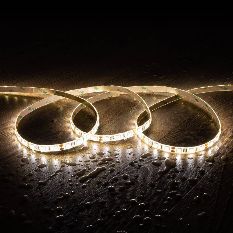 Image of 5m Cool White 12V DC LED Strip 60LED/m 10mm Wide Cut at every 5cm IP65