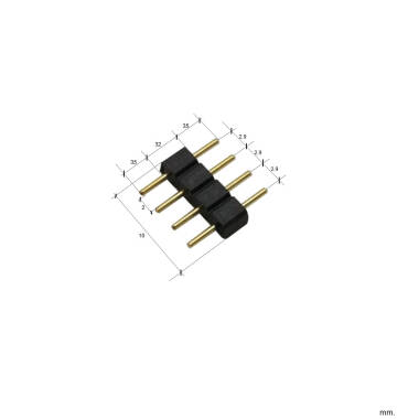 Image of 4 PIN Connector for 12/24V DC RGB LED Strips