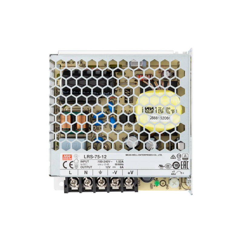 Image of 12V 6.2A 75W MEAN WELL Power Supply LRS