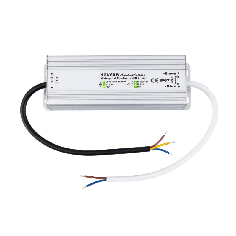 Image of 12V DC 60W Waterproof IP67 Power Supply 5A