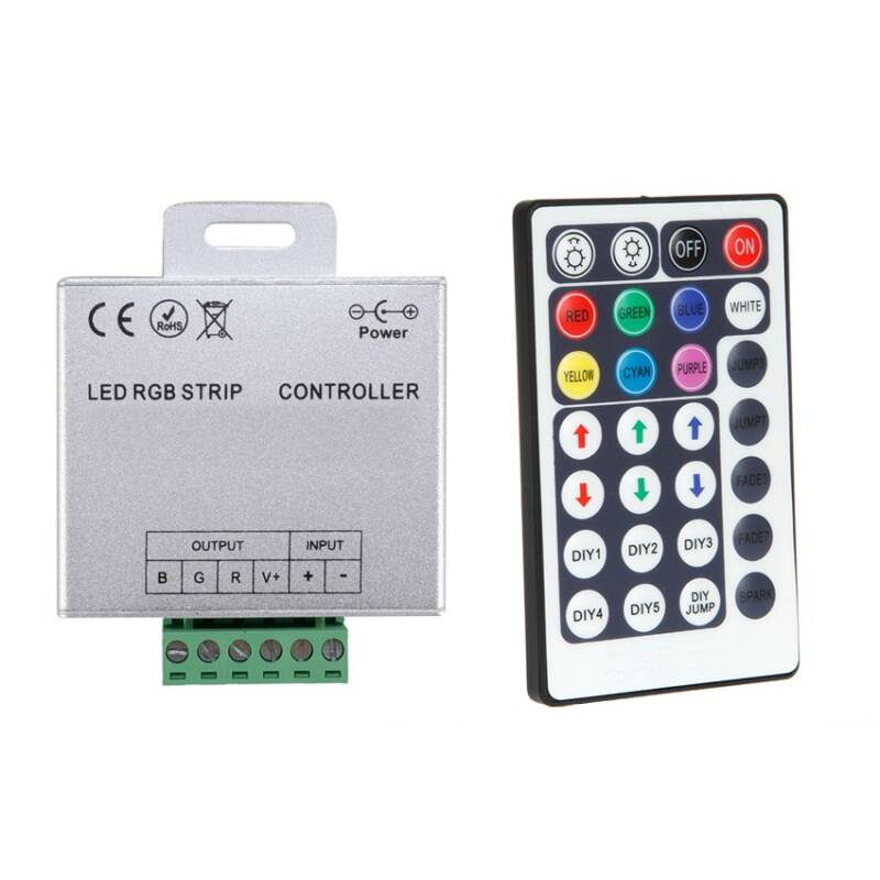 Image of 12/24V DC RGB LED Strip Controller + RF Remote Control