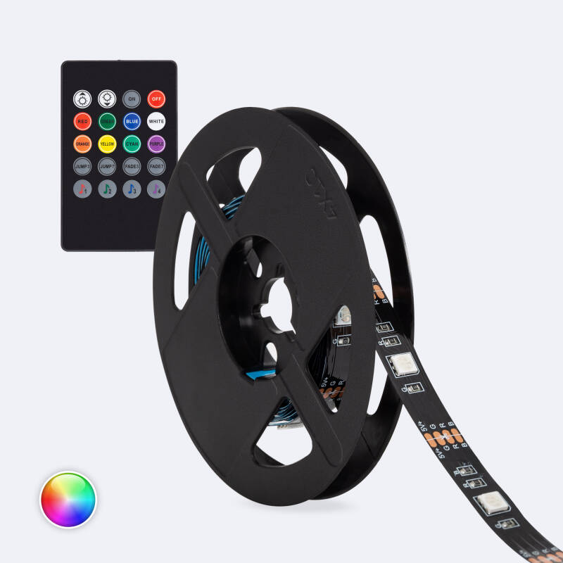 Image of Kit 5V DC RGB LED Strip with USB connector for Television