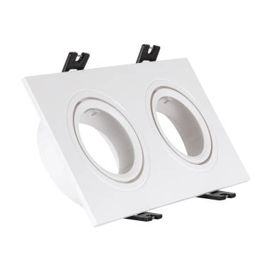Square Tilting Downlight Bezel Cutout 75x150mm for two GU10/GU5.3 LED Bulbs