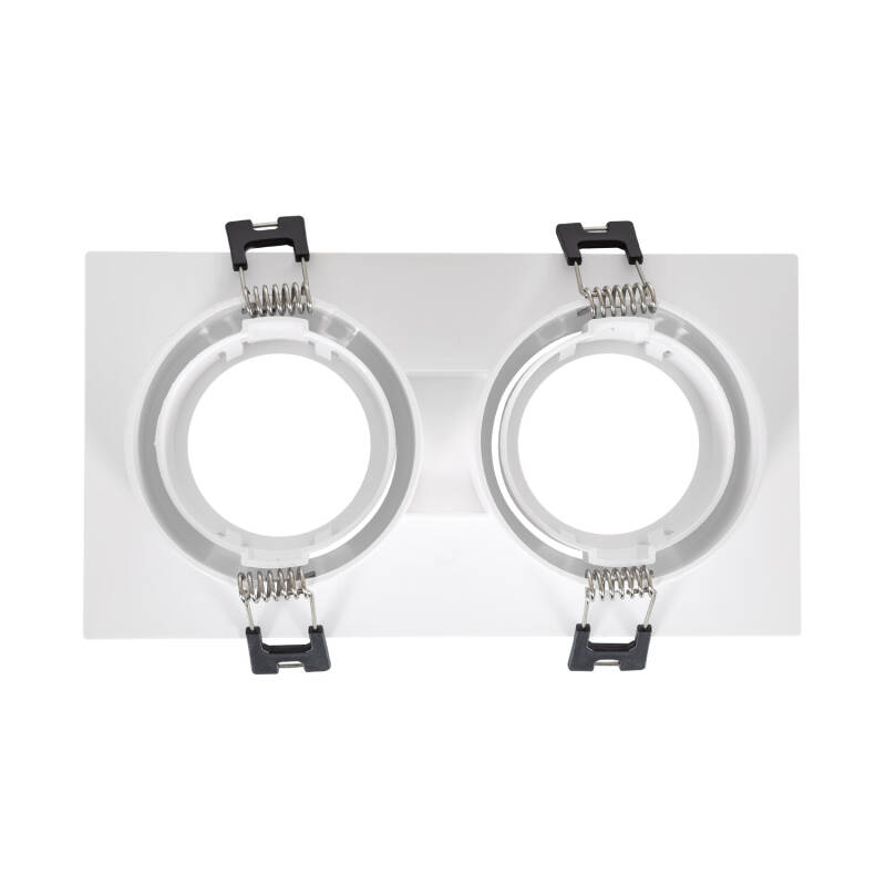 Image of Square Tilting Downlight Bezel Cutout 75x150mm for two GU10/GU5.3 LED Bulbs