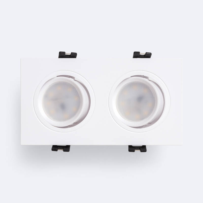 Image of Square Tilting Downlight Cutout 75x150 mm with 6W LED Bulb - GU10