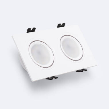 Square Tilting Downlight Cutout 75x150 mm with 6W LED Bulb - GU10