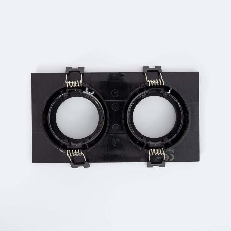 Image of Square Tilting Downlight Bezel Cutout 75x150mm for two GU10/GU5.3 LED Bulbs