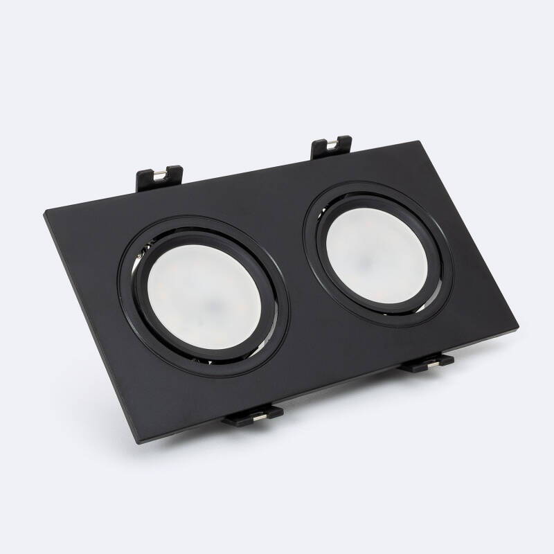 Image of Square Tilting Downlight Cutout 75x150 mm with 6W LED Bulb - GU10