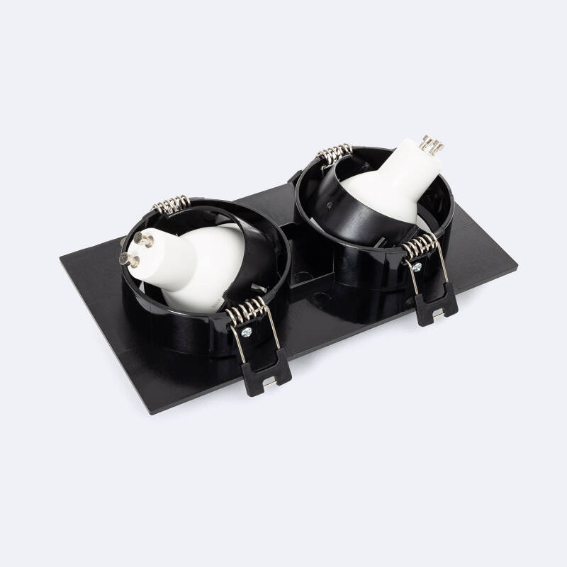 Image of Square Tilting Downlight Cutout 75x150 mm with 6W LED Bulb - GU10