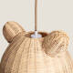 Image of Edit Teddy Bear Rattan Ceiling Pendant Light