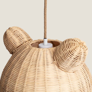 Image of Edit Teddy Bear Rattan Ceiling Pendant Light