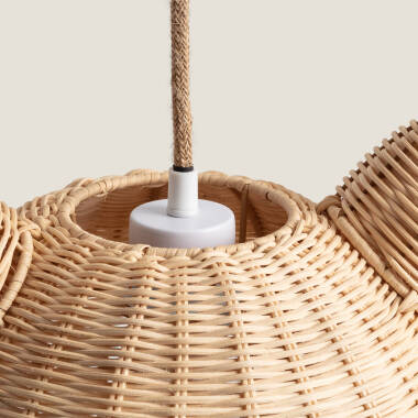 Image of Edit Teddy Bear Rattan Ceiling Pendant Light