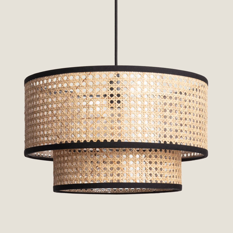 Image of Edit Doppio Rattan Ceiling Pendant Light