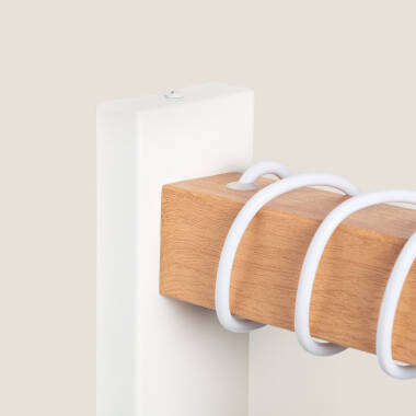 Image of Edit Sardo Geometric Wall Light With Wood Detail- Black